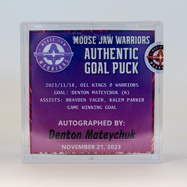 Hockey Fight Cancer 2023 Goal Puck - Mateychuk