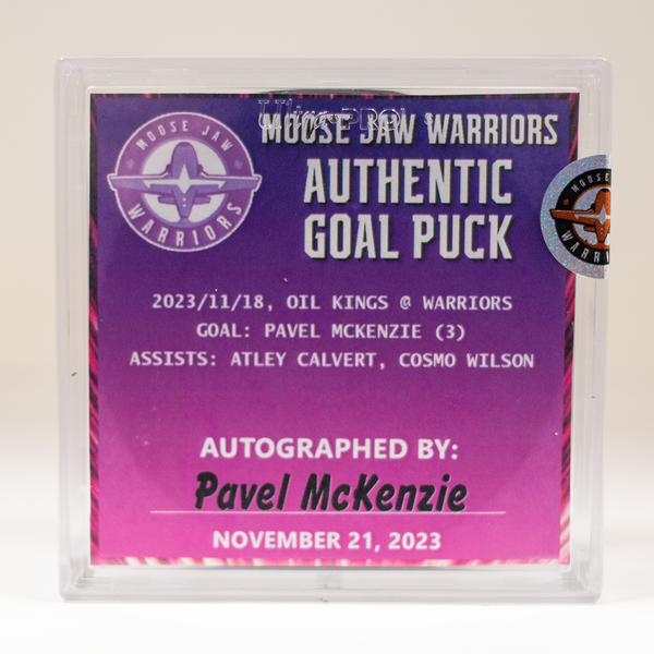 Hockey Fight Cancer 2023 Goal Puck - McKenzie (1)